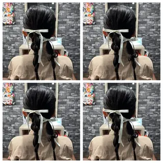 セミロング カラー ヘアアレンジ 🎀推し活ヘアー🎀 Yuuna🐰💖のヘアスタイル