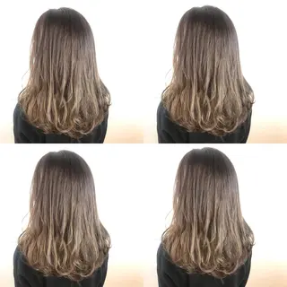 ロング カラー 韓国レイヤーカット/ ダブルカラーのヘアスタイル