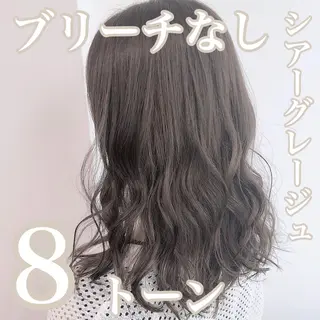 セミロング カラー レイヤーカット 透明感カラーのヘアスタイル