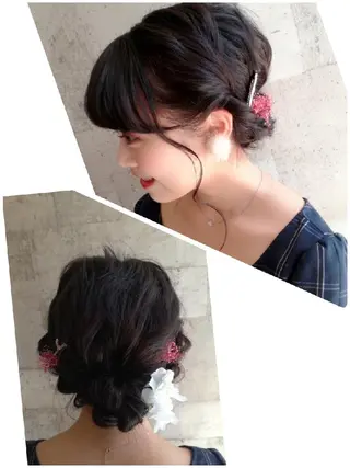 ヘアアレンジ ミディアム 安藤 理香のヘアスタイル