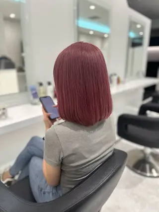 セミロング カラー ヘアアレンジ 🤍淡色ピンク&ラベ ンダーYUKI🤍のヘアスタイル