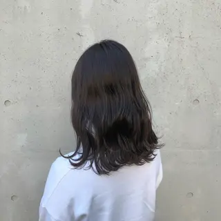 セミロング カラー 酸性縮毛矯正🧴韓国 レイヤー/髪質改善のヘアスタイル