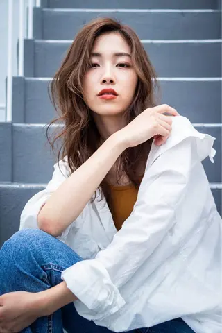 ロング カラー パーマ リルウヘアー 天王寺のヘアスタイル