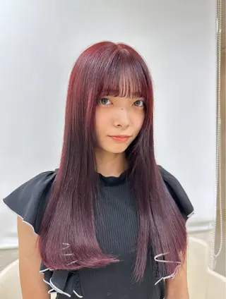 ロング カラー お悩み改善 黄金比みくのヘアスタイル