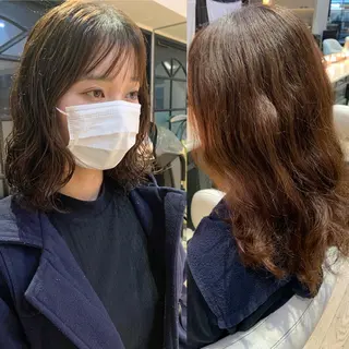 セミロング カラー パーマ ヘアアレンジ メンズ キッズ ネイル rewards成城学園前店所属・hiro【沿線で叶う 似合わせhair】のヘアスタイル