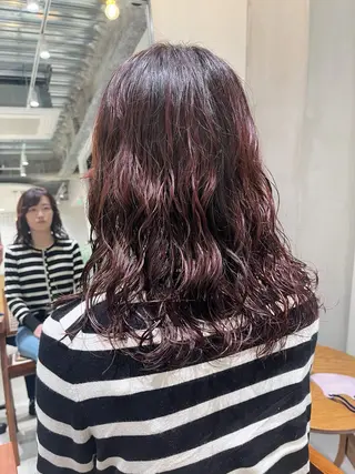 セミロング カラー パーマ 原宿パーマ kazuのヘアスタイル