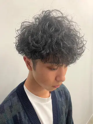 ショート パーマ メンズ ニュアンスパーマ/ ウルフ/ときなのヘアスタイル