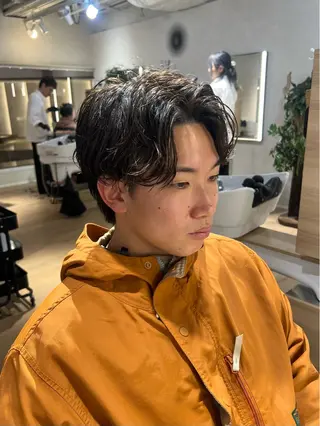 ショート パーマ メンズ unopulir Vamos店所属・梅田茶屋町メンズ 専門美容師 山元一平のヘアスタイル