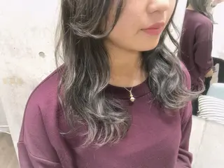 セミロング カラー little 小濱彰太のヘアスタイル