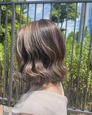 ミディアム カラー MOLLA 浅香山店所属・谷口ゆめ/縮毛矯正/ 大人女子/眉ワックスのヘアスタイル