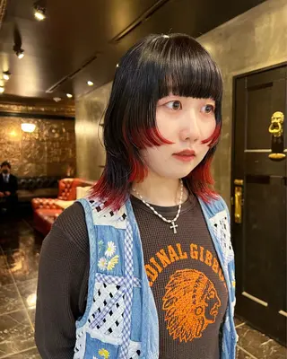 ミディアム カラー haco＋所属・圧倒的デザイン力 店長🎨RENAのヘアスタイル