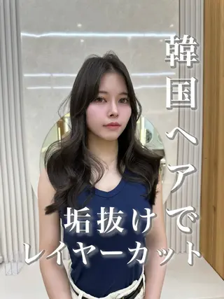 セミロング oto🎀×美髪× シースルー前髪🤍のヘアスタイル