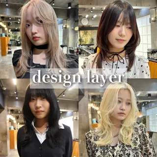 ロング カラー レイヤー/ハッシュ/ ウルフ/透明感カラーのヘアスタイル