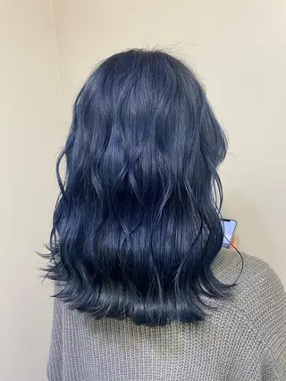 セミロング カラー ブリーチ毛対応酸性 ストレート🌈サキのヘアスタイル