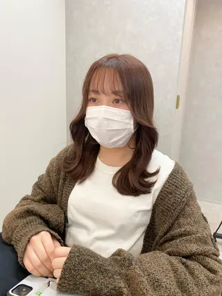 セミロング カラー 髪質改善 ヒデのヘアスタイル