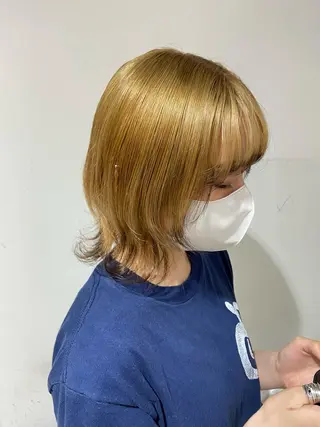 ミディアム カラー ヘアアレンジ ブリーチ/ツヤカラー /SARA 金山のヘアスタイル