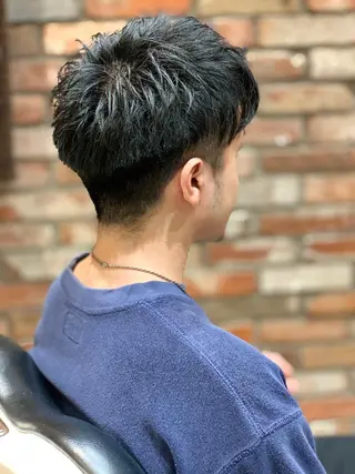 ミディアム パーマ メンズ HIROGINZAプレミアムバーバー赤坂店所属・田中 千恩のヘアスタイル