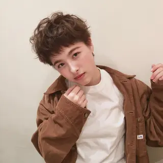 ショート カラー パーマ ヘアアレンジ 【ツヤ髪美容師】 ツダケイスケのヘアスタイル