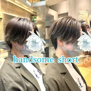 ショート ボブ・レイヤー 田中 励也のヘアスタイル