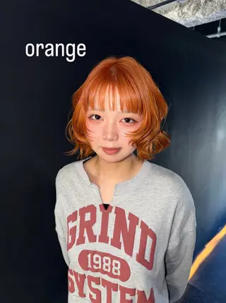 ミディアム カラー ブリーチ/エクステ/ 新宿/アリルのヘアスタイル