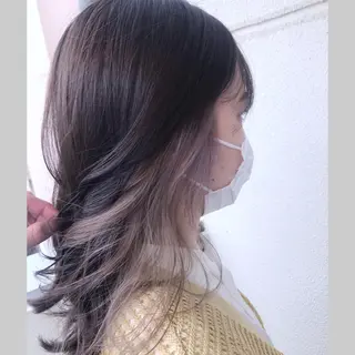 ミディアム カラー ブリーチ/髪質改善/ レイヤー/YUTO‎のヘアスタイル
