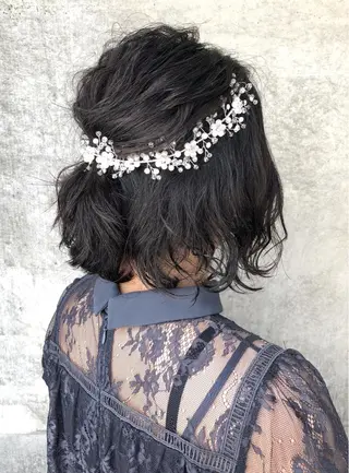 ミディアム ヘアアレンジ clomus所属・YUKA艶髪 🌸寛ぎ部屋のヘアスタイル