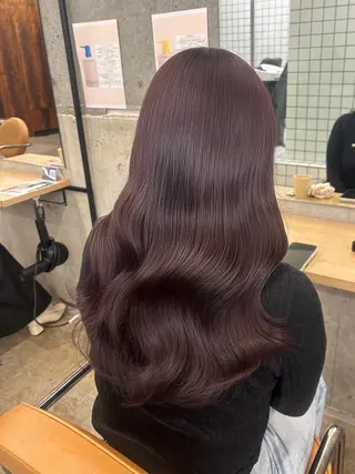 ロング カラー 🌷ラベンダーピンク 顔まわり🌷ねいろのヘアスタイル