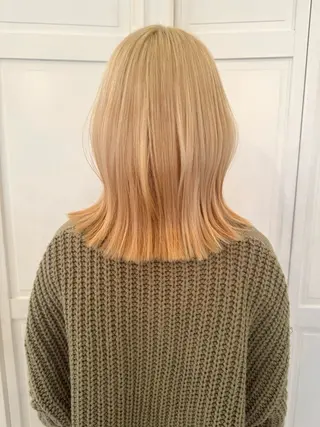 カラー ブリーチカラー🎀 韓国風/寺門美優のヘアスタイル