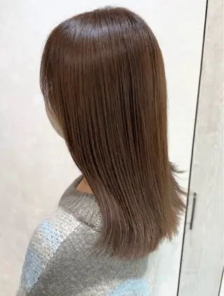 セミロング カラー 髪質改善縮毛矯正 💎TOMOのヘアスタイル