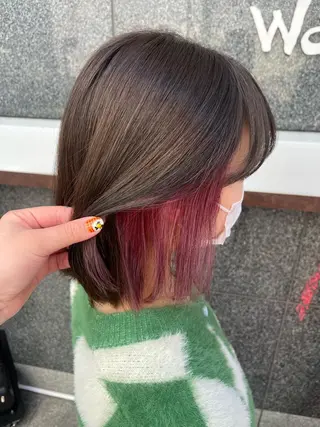 ミディアム カラー 韓国/インナーカラー 🍑YUI🍑のヘアスタイル