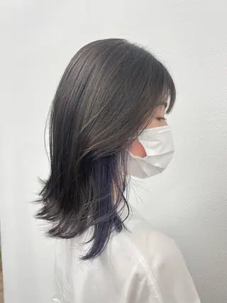 ミディアム カラー ハイトーンカラー🩵 指名多数💗横山聖奈のヘアスタイル