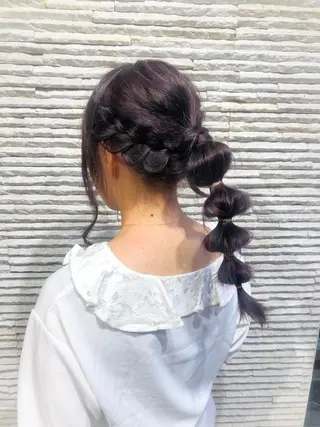 ロング カラー ヘアアレンジ 嶋田 ゆきのヘアスタイル