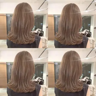 セミロング カラー 透明感/オリーブ/ グレージュ/YUKAのヘアスタイル