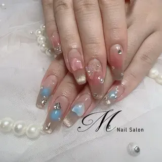 ネイル M✨ワンホン風ネイル パラジェル取扱🦋リのネイルデザイン