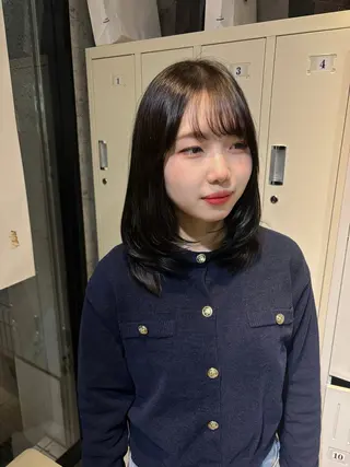 ミディアム カラー ヘアアレンジ 韓国髪質改善艶カラー /レイヤー/miyuのヘアスタイル