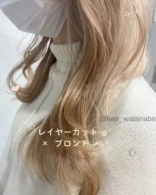 セミロング カラー 韓国hair ·͜· watanabeのヘアスタイル
