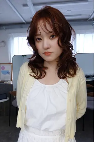 ミディアム カラー sakura🌸 レイヤー/韓国ヘアのヘアスタイル