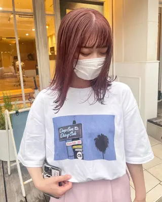 ミディアム カラー 🙃 透明感カラー/ボブのヘアスタイル