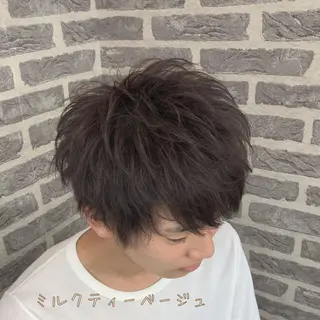 ショート カラー パーマ メンズ 飯田 祥哉のヘアスタイル