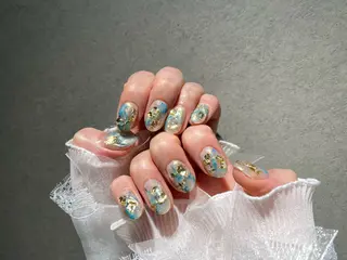 ネイル I-nailロング /ワンホン/キラキラのネイルデザイン