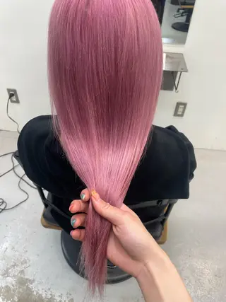 セミロング カラー カットモデル/ ハイトーン/ゆうあのヘアスタイル