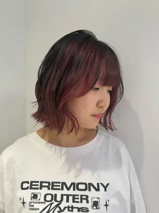 ショート マイ/カットモデル /暖色カラーのヘアスタイル