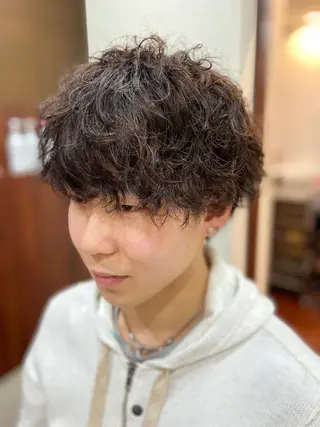 ショート カラー パーマ ヘアアレンジ メンズ 💈メンズ特化 副店長松浦一聖💈のヘアスタイル