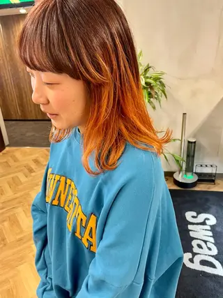 セミロング カラー tatsumi/ボブ ウルフ/レイヤーのヘアスタイル