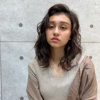 セミロング カラー 【韓国風くびれヘア】 joule小木曽輝のヘアスタイル