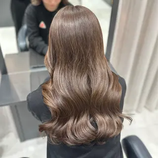 ロング カラー レイヤー/グレージュ メンズパーマのヘアスタイル