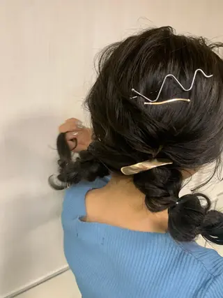 セミロング ヘアアレンジ ウスイマイコ カット/ケアカラーのヘアスタイル