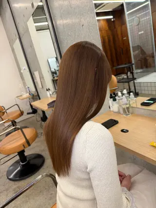 ロング 髪質改善×縮毛矯正× 艶カラー 吉原和磨のヘアスタイル