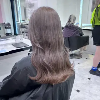 セミロング カラー ヘアアレンジ 💕上野美容師☁ ブリーチ💖サワのヘアスタイル