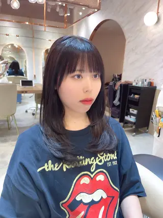 セミロング カラー レイヤー/韓国ヘア 縮毛矯正🫧鈴木颯のヘアスタイル